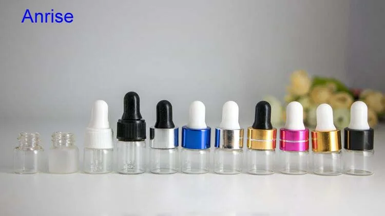 1ml 2ml 3ml 5ml Tester Amber Glass Aromatherapy Bottle Small Diffuser Essential Oil Dropper Bottle with Aluminum Cap