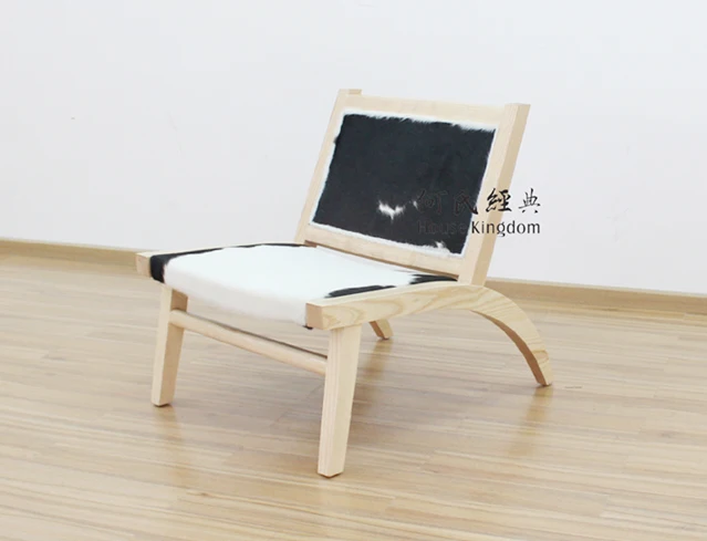 Wooden chair in cowhide leather KA-32