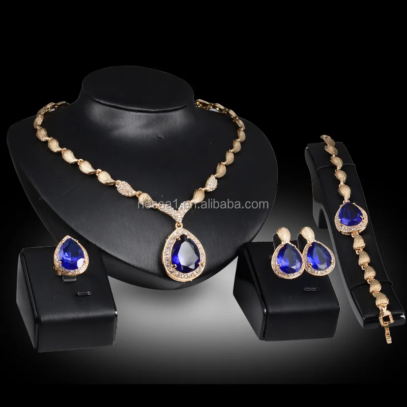 Fashion Top Jewelry Set Rose Gold Plated Austrian Crystal Earring/Necklace/Ring /bracelet Wholesale NSJS-00032
