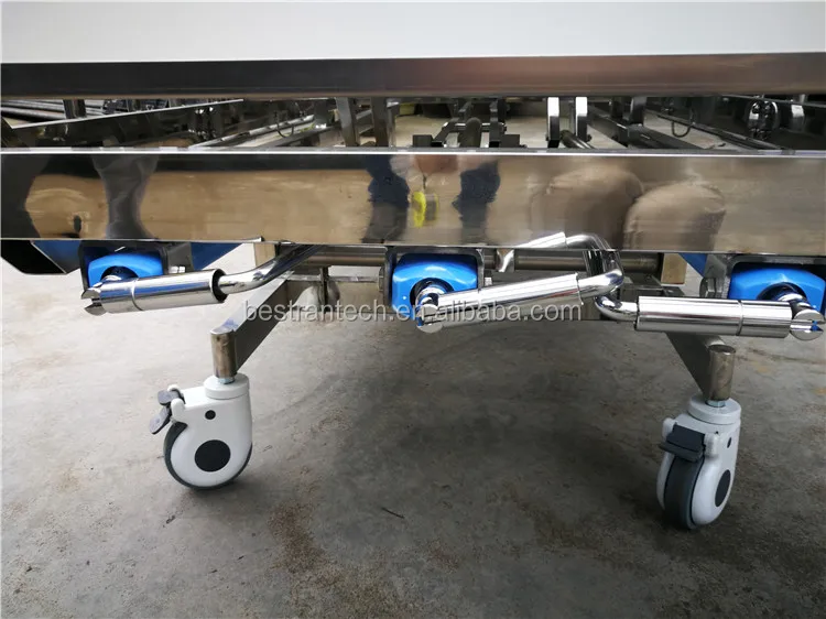 BT-AM116 3 function manual crank mechanical stainless steel hospital bed, medical adjustable nursing bed and mattress price