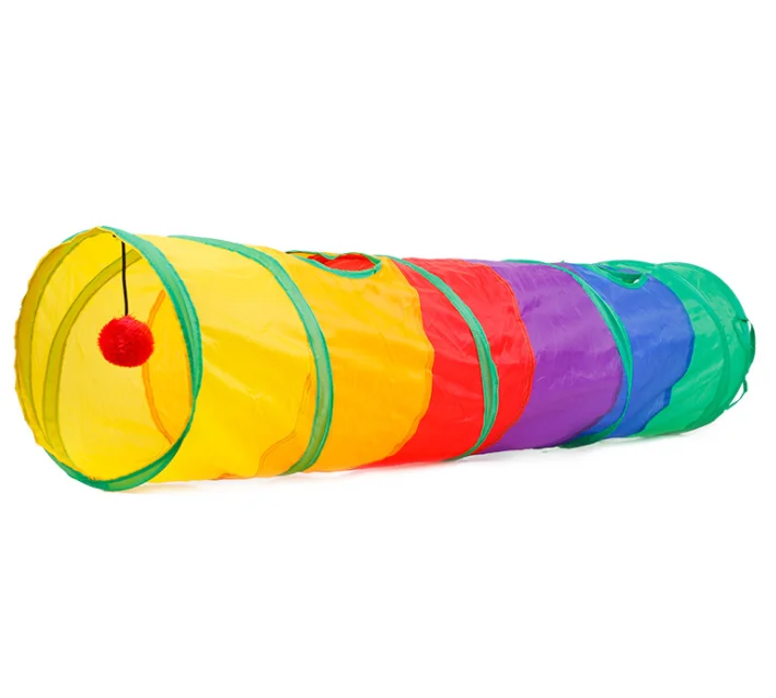 Прямая продажа Amazon, складной канал для кошек, образовательная игрушка для домашних животных, Радужный туннель для кошек