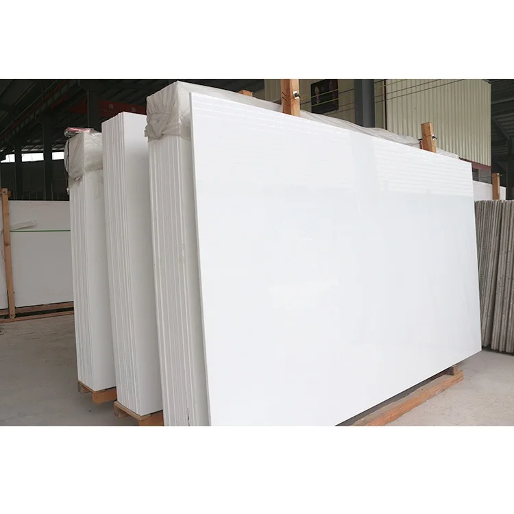
Factory direct sell nano glass stone artificial white marble vanity top 