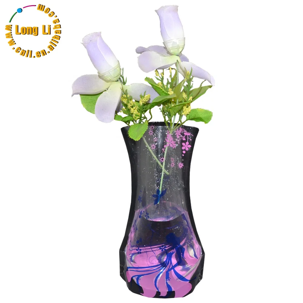 
Various pattern Promotion foldable plastic vase for flower 