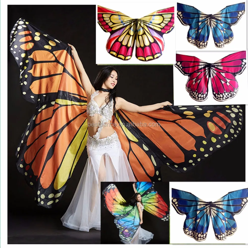 BestDance Butterfly Isis Wings Belly Dance Costume Egyptian Angel Isis Wings Belly Dancer Rainbow Isis Wings OEM