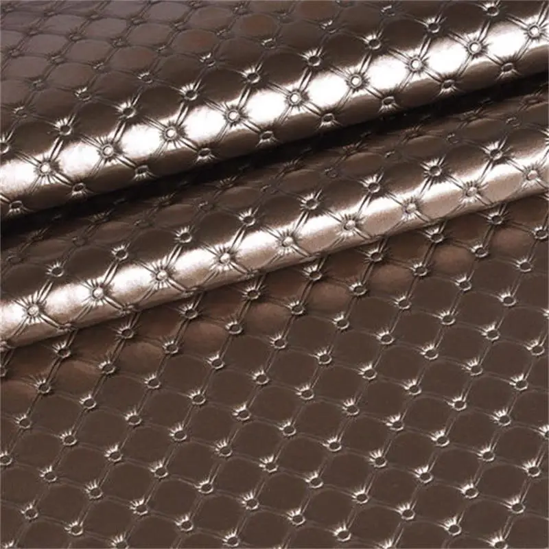 Fashion Fancy shining metallic pu Synthetic leather Stiff Fancy Leather Upholstery Sofa Fabric Material For Bedside Backdrop