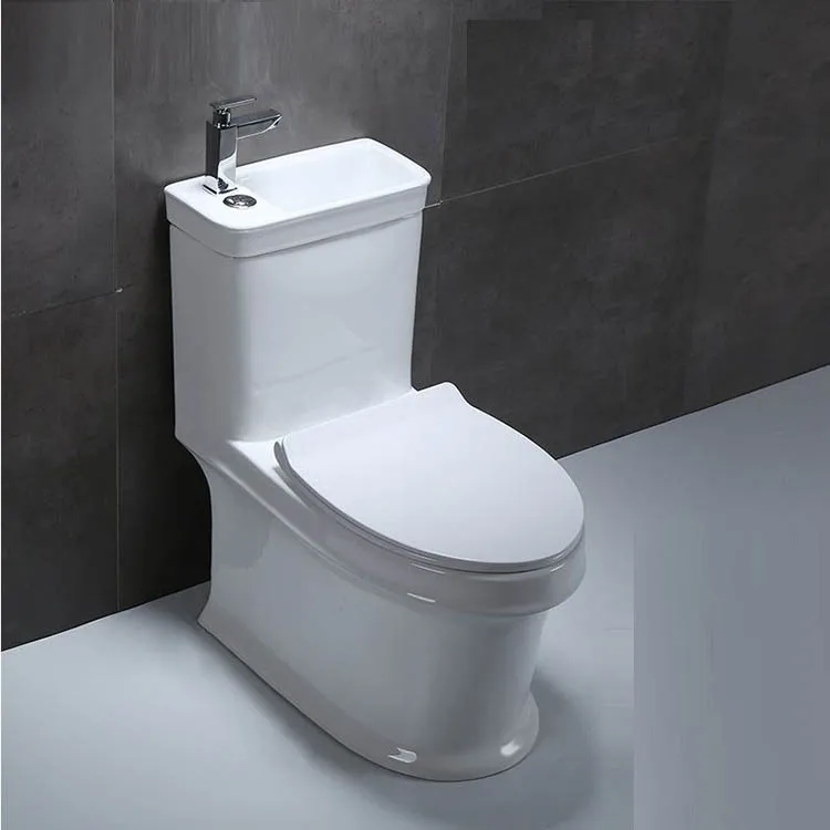 Good Quality Water Saving Model One Piece Toilet with Washing Hand Function
