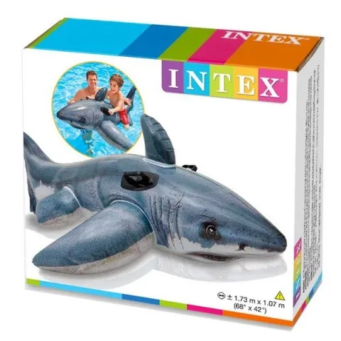 New Design!Intex 57525 Inflatable Shark Toys Pool Float Great White Shark Ride-on