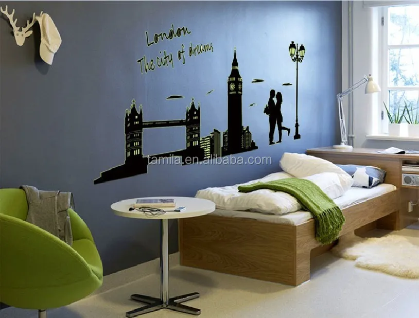 Home Decorative London Twin Bridge Night Glowing sticker
