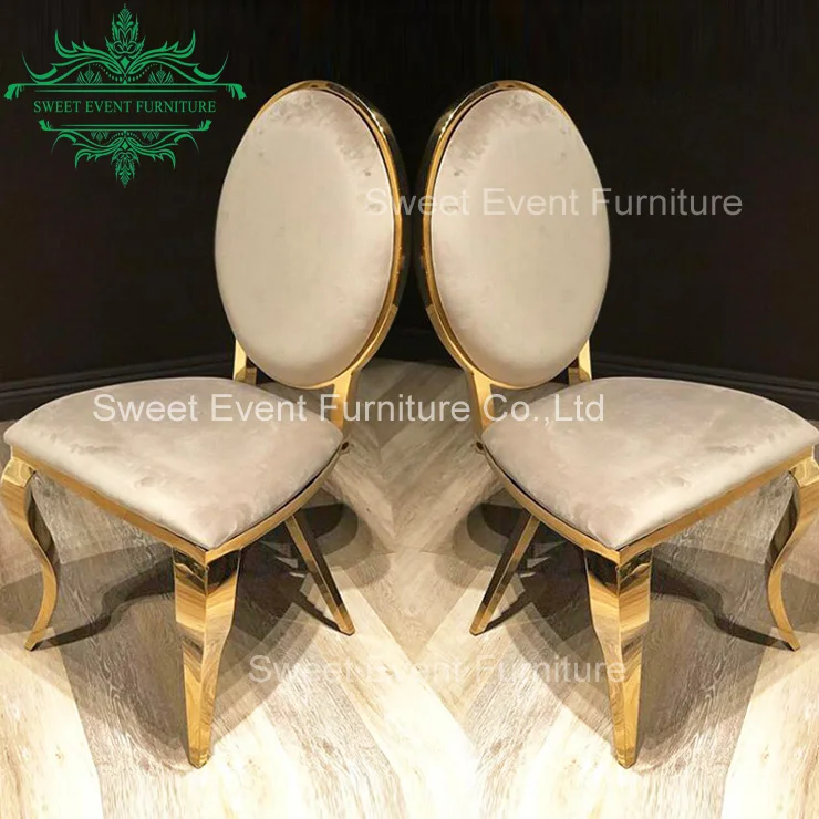 wholesale rose gold stainless steel frame wedding banquet chairs with leather cushion