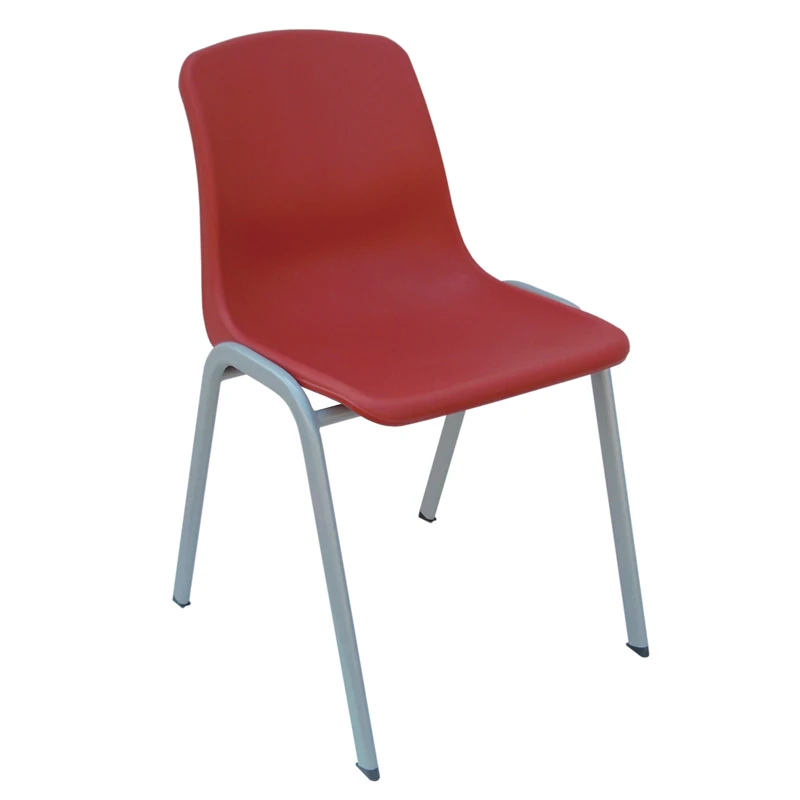 
four legs metal frame plastic shell school chair 