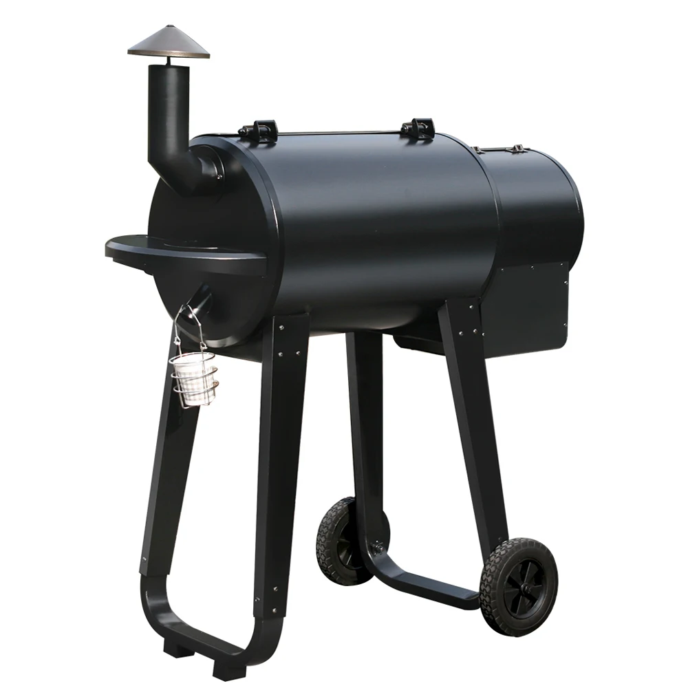 SELOWO New Deluxe Design of Wood Pellet Smoker Grill Hot sell BBQ Grills with a Trolley Cart for Outdoor Cooking