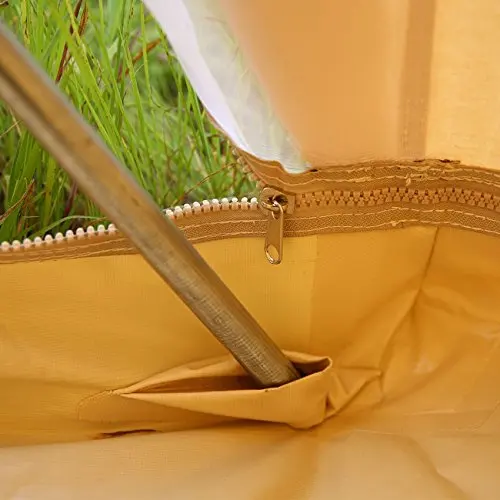 Glamping equipment outdoor wholesale beige camping cotton bell tent