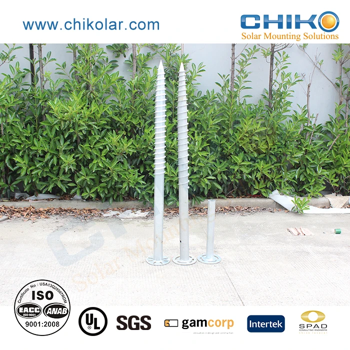 Ground screw pile for solar ground mounting system