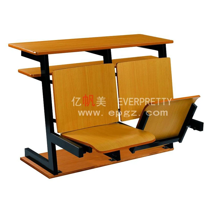 School Classroom Folding Chair with Desk for University Student Study Desk and Chairs