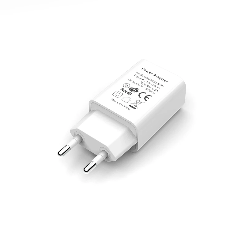 5V 1A European standard mobile phone charger CE GS RoHS certified EU high quality intelligent USB charger