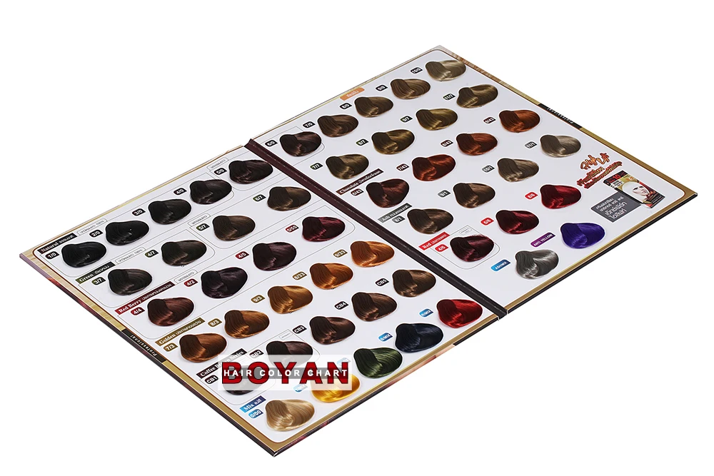 
2020 New style hair color chart from Boyan to display hair color of hair dye cream in Salon 