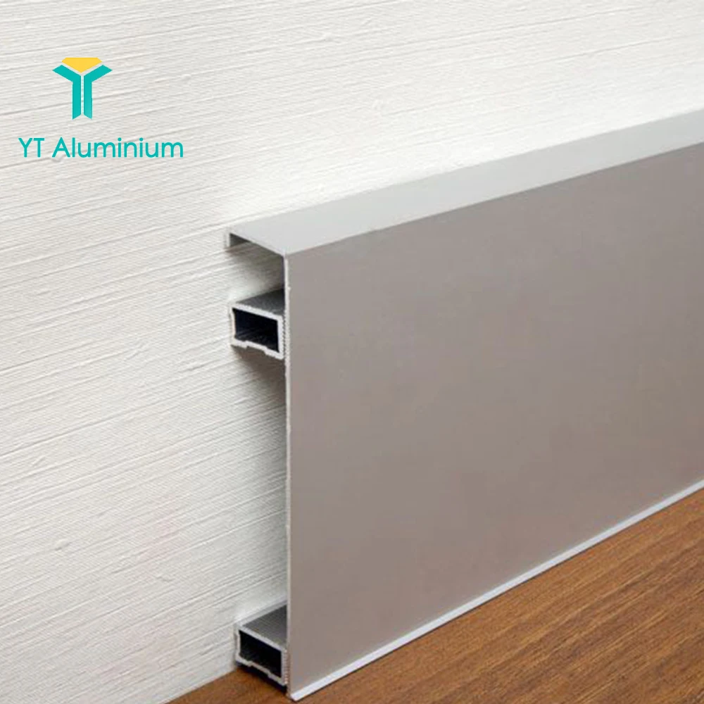 China Supplier Brushed Aluminum Plinth Kitchen Cabinet Skirting Profile