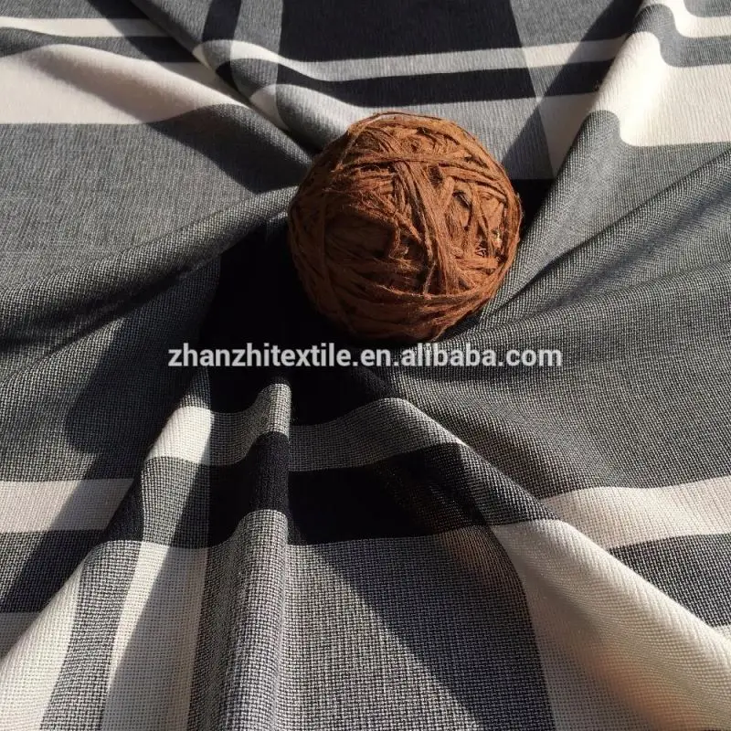 
the latest fashion woman shirt and skirt viscose cotton blend plaid fabrics 