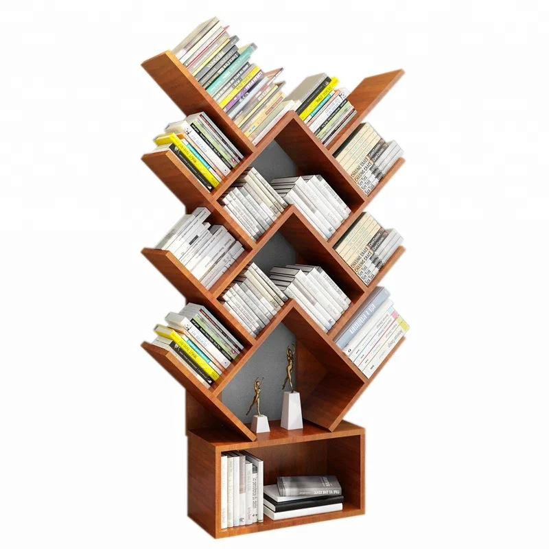 
Customized Colorful Modern Wood Home Furniture Living room bookcase library study room decorative Wood Tree bookshelf 