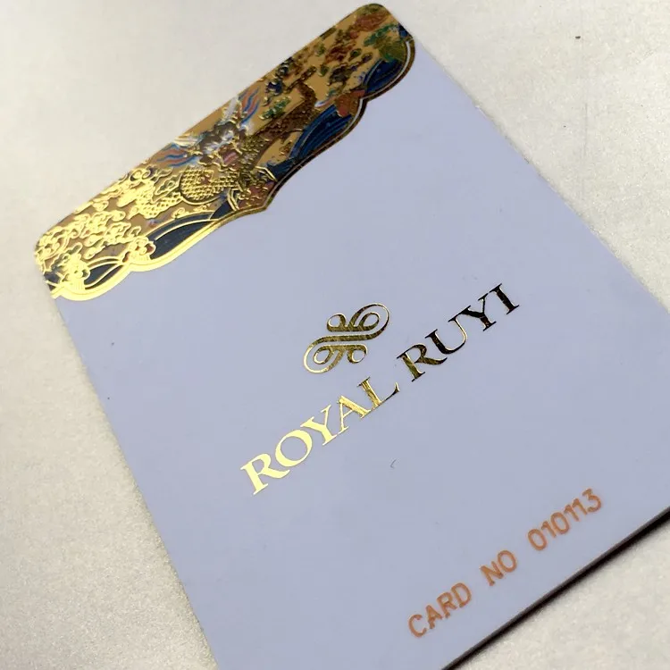 Cheap programmable Plastic pvc VIP Card gold foil stamp RFID Name Membership ID Card printing pvc Gift card with laser number