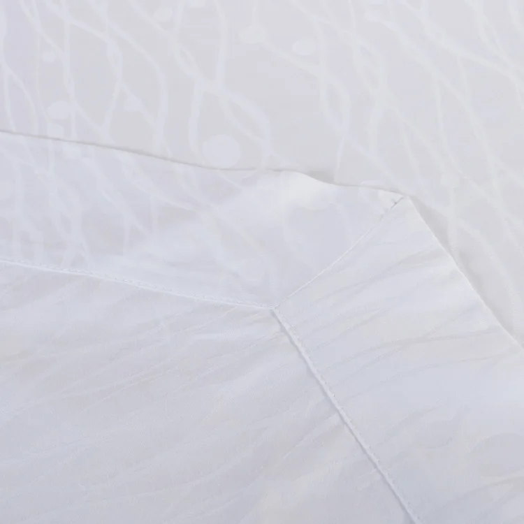 Classic European design soft touch white double bed sheet linen for hotels