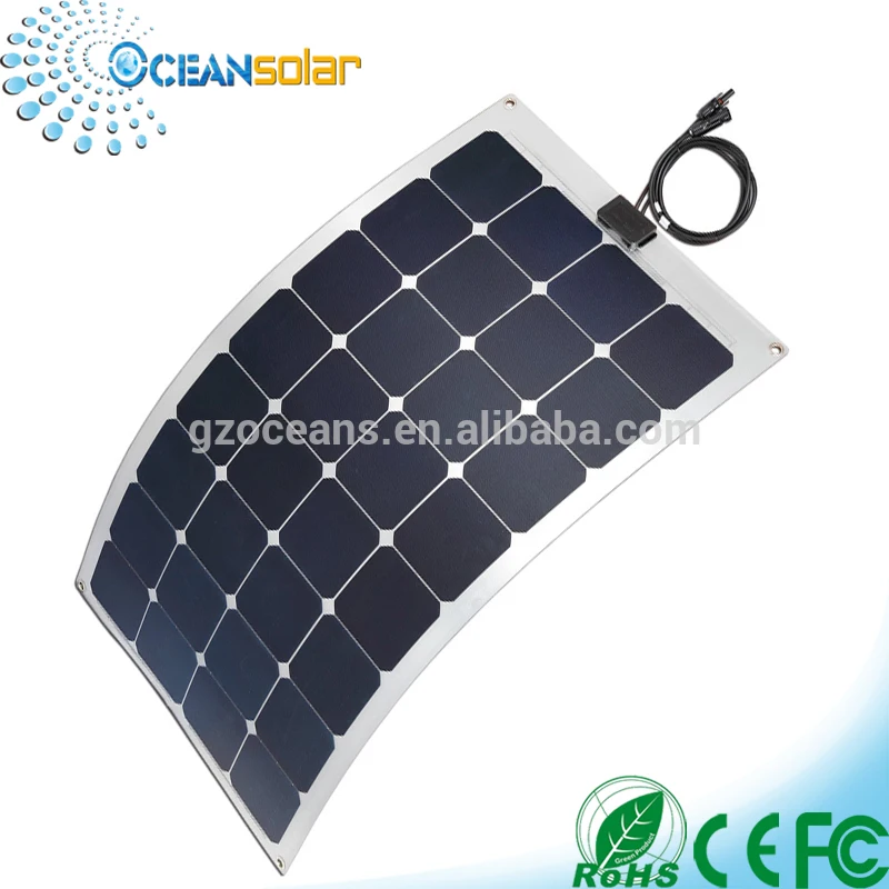 12v 110w semi flexible  sunpower solar panel ETFE all in black