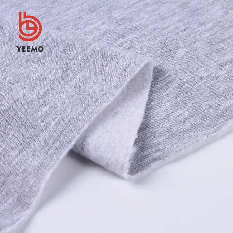 
best seller grey melange french terry fabric brush t/c fleece fabric  (62016012653)