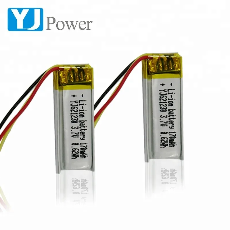 Hot sele lithium polymer battery  3.7V  621230 170mAh rechargeable polymer battery  for smart devices