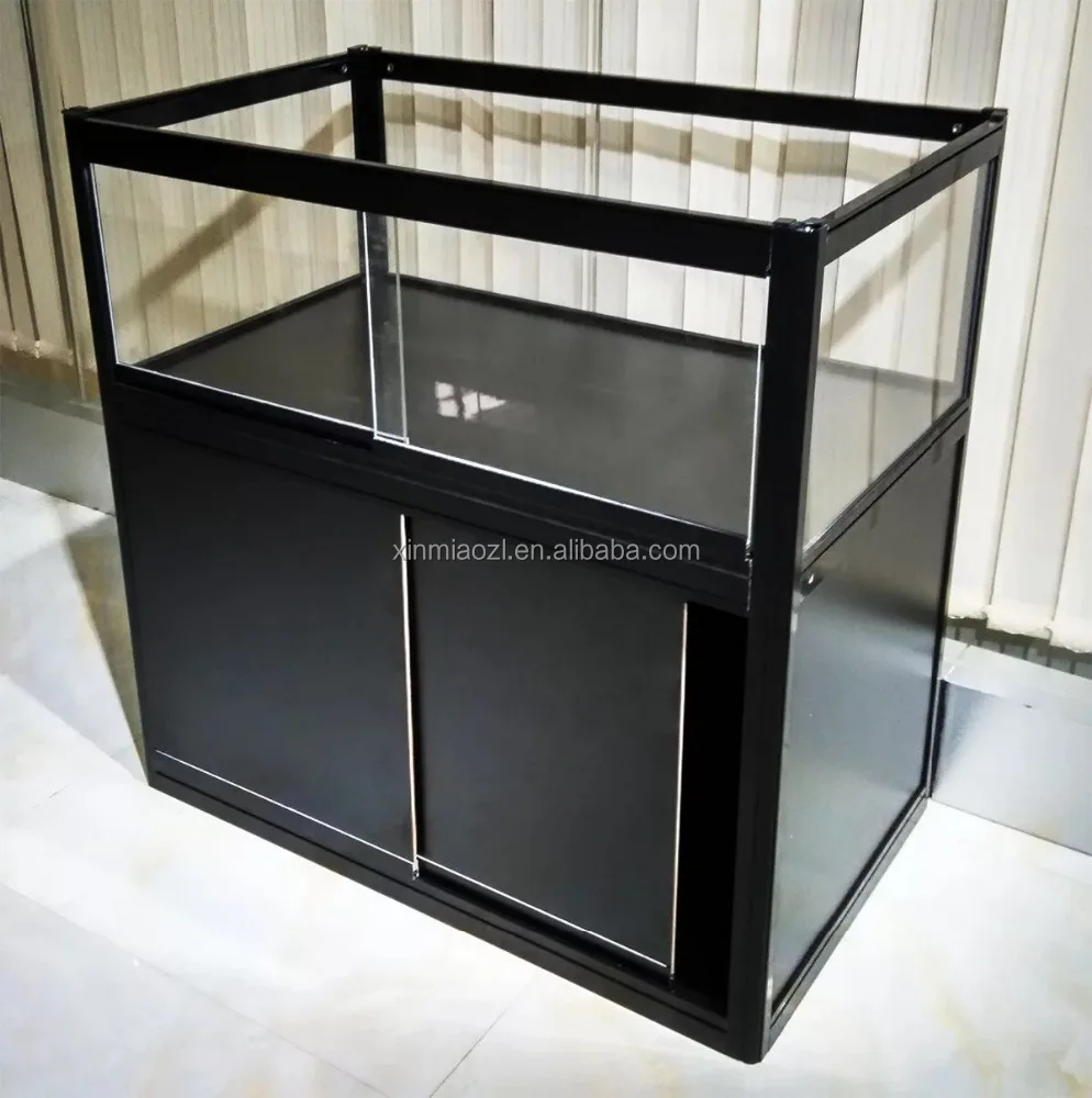 Glass Display Cabinet Foldable, Portable Lockable Aluminum Frame LED Glass Showcase For Display