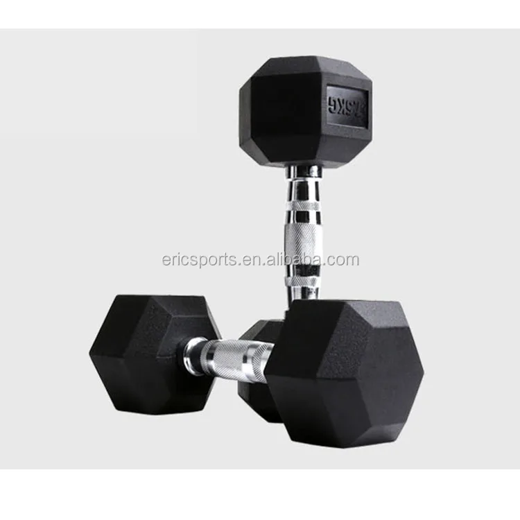 15kg Rubber Coated Hex Dumbbell