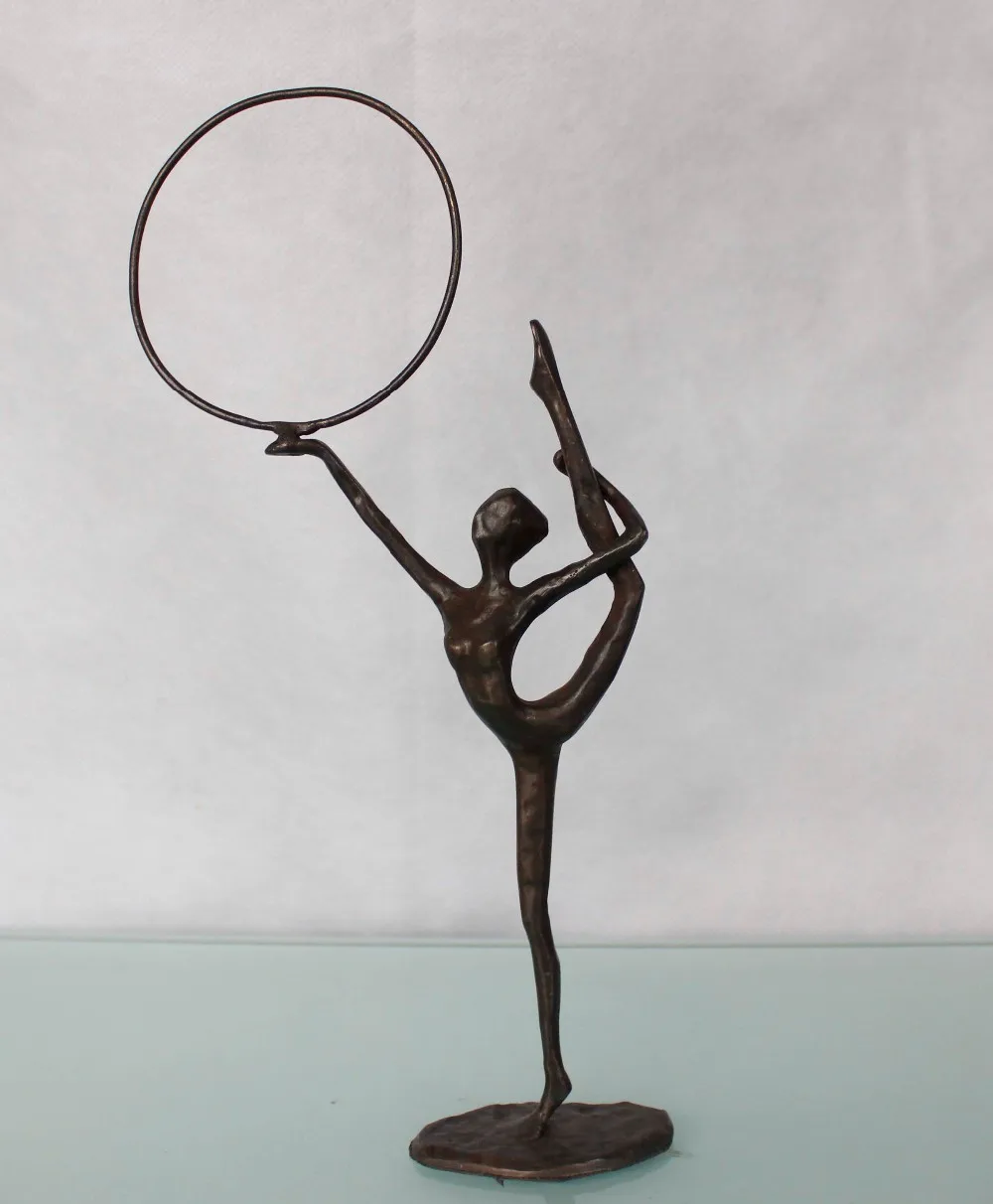 Home Decor Arts And Craft Casting Iron Handicraft Metal Bronze Dancing Figure Sculpture