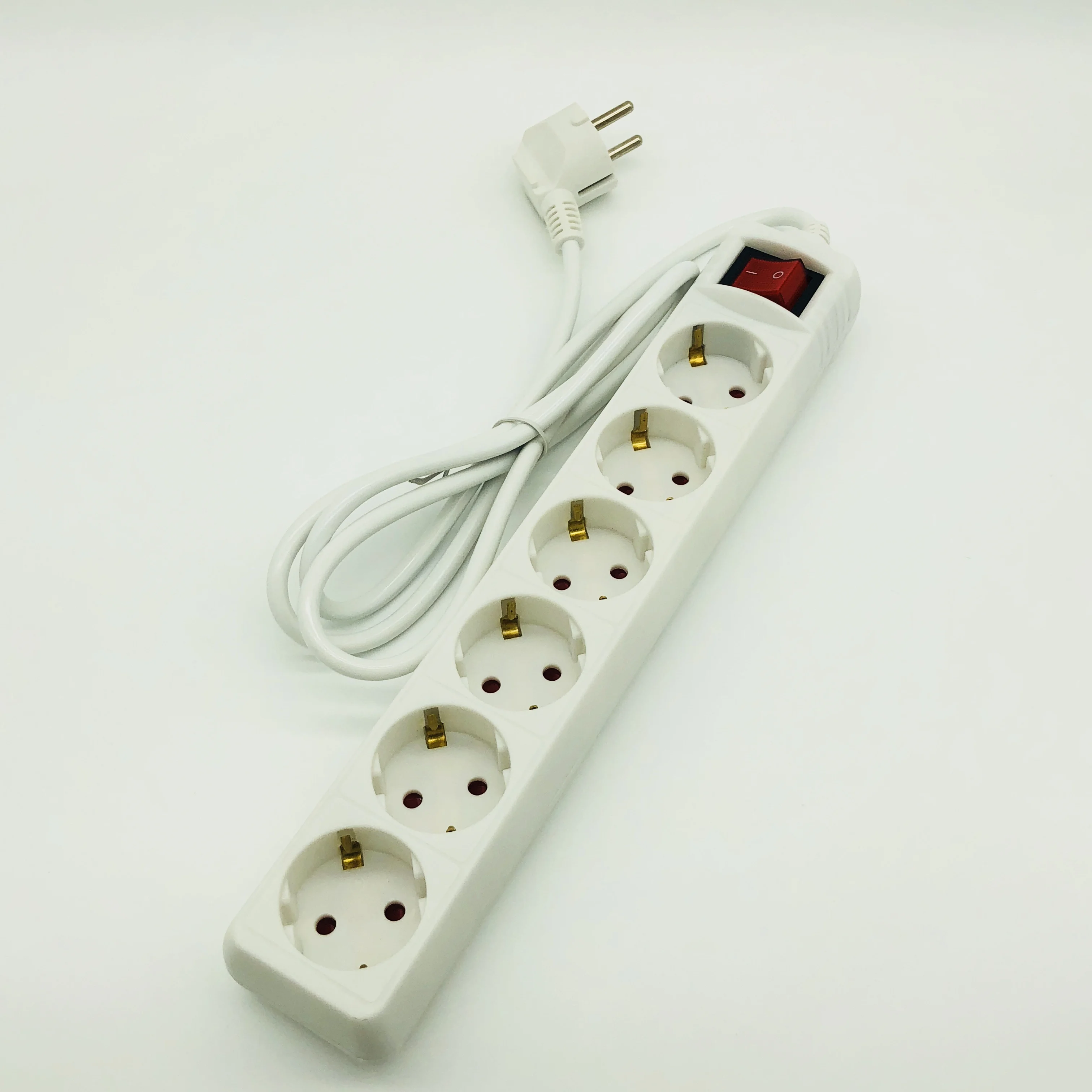 Simply Style 6 Outlets  Eu Germany  Extension Socket Power Strip  with Surge Protection with Switch