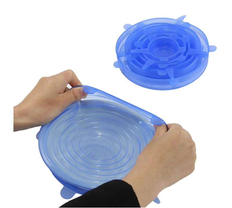 Пищевой силикон, растягивающиеся крышки, герметичные крышки для холодильника, микроволновки, для сохранения пищевых продуктов, многоразовые контейнеры, крышка