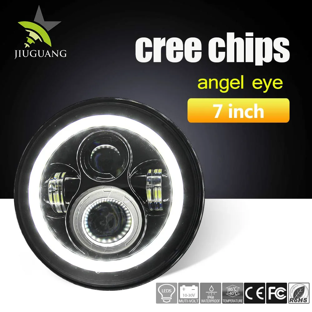 Цена завода Jeep Wrangler Высокая Ближнего света 12 В 40 Вт Angel Eyes 7 Дюймов Jeep Фар
