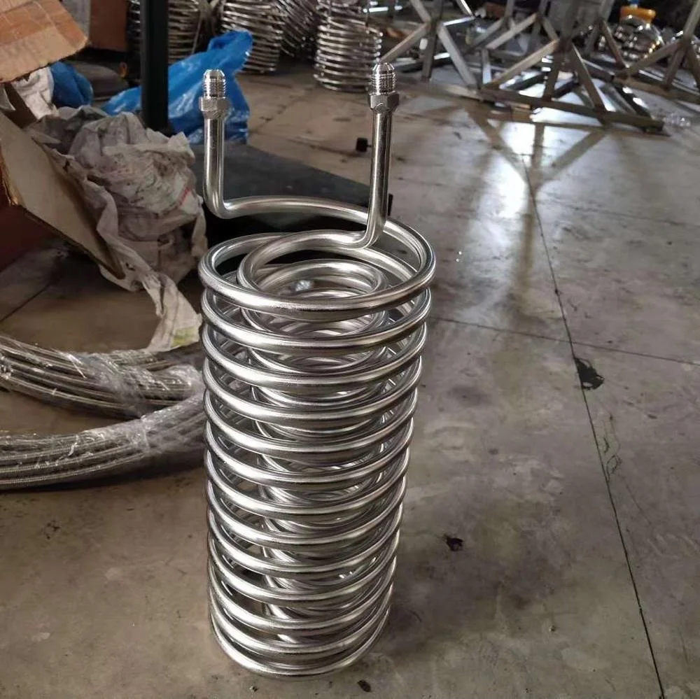 Stainless Steel Tri Clamp 4inch Flat End lid  with condensing coil and dip tube