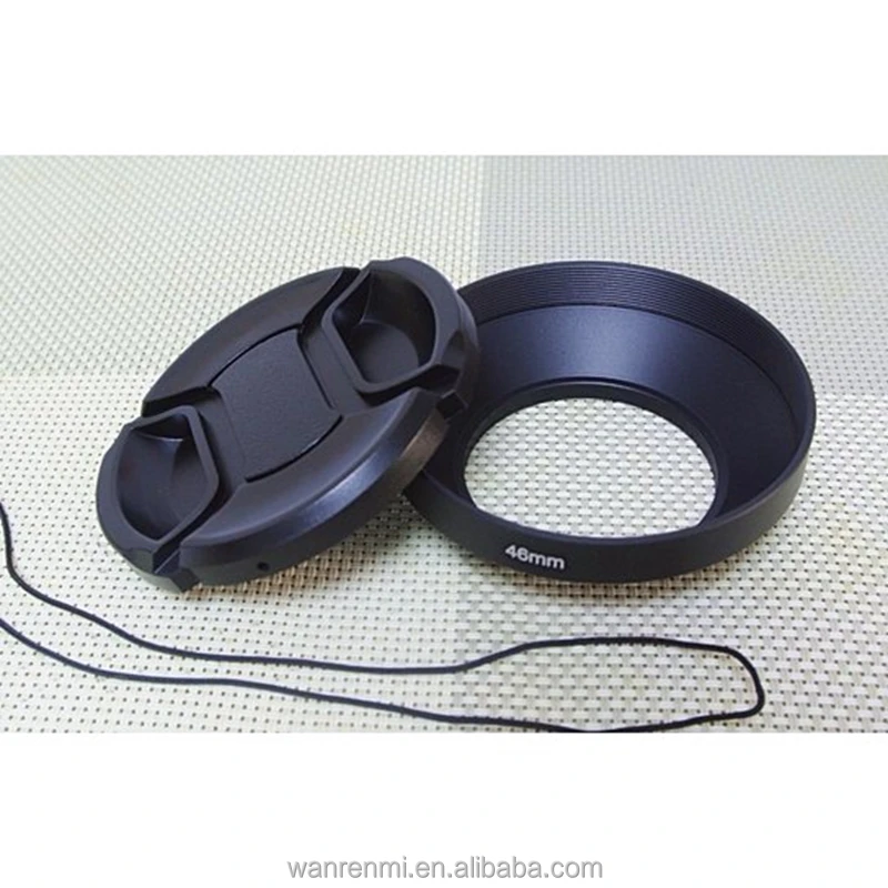
39mm Metal Wide Angle Lens Hood With 39mm Lens Cap Set Kit for Dslr Camera 