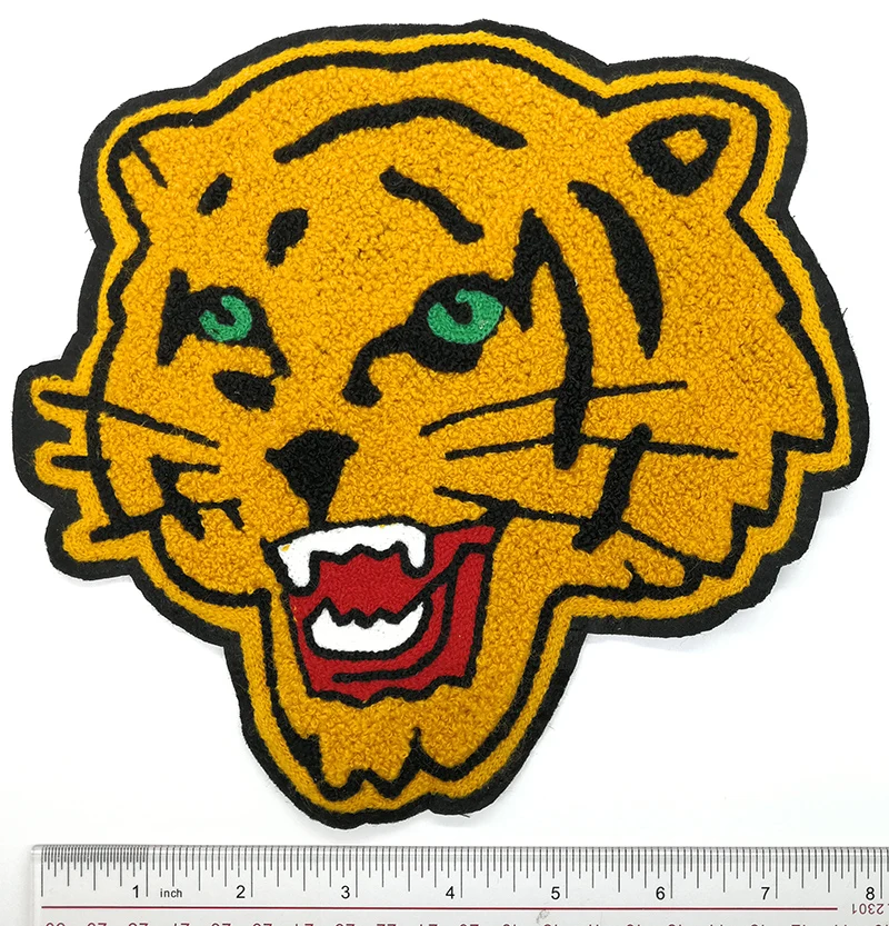 Factory outlet tiger embroidery Woven patch