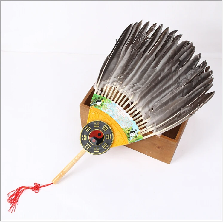 
hand feather folding national fan 
