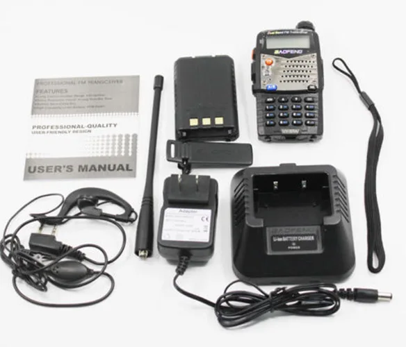 хорошее качество двухдиапазонные рации ОВЧ / УВЧ беспроводной двусторонней 5ra бао УФ цвет: черный