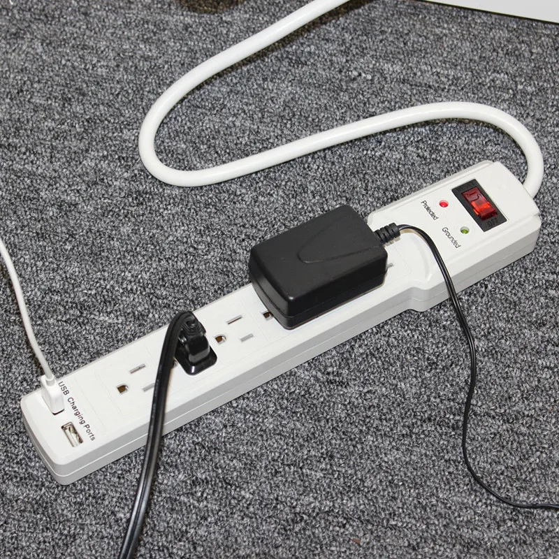 6 Outlet Power Strip Surge Protector 3 Ft Cord With 2 USB Charger Port 900 Joules