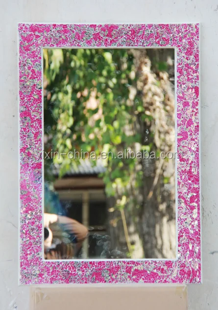 YIXIN high quality Exquisite Crackle Square Shape Mosaic Glass Mirror Glass Bathroom Mirror cosmetic mirror Glass