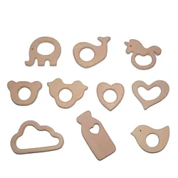 Оптовая продажа заказной бук деревянный Прорезыватель для зубов для детей цепной Прорезыватель