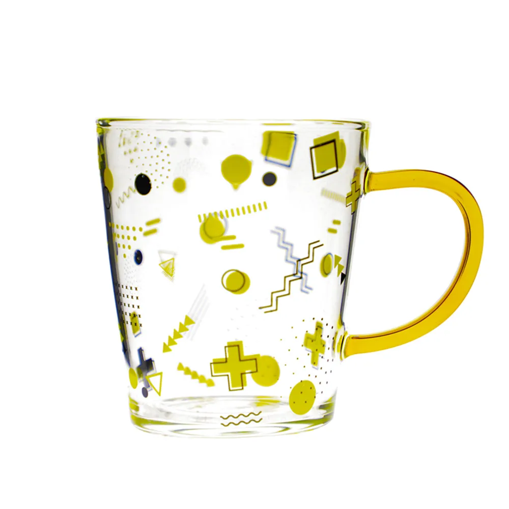 
 Лидер продаж, однотонная желтая боросиликатная многоразовая стеклянная чашка для питья с одной стенкой   (62181513840)