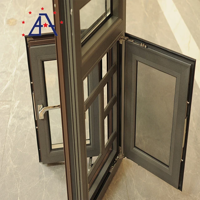 Thermal Insulated Aluminum Casement Window with Double Glass