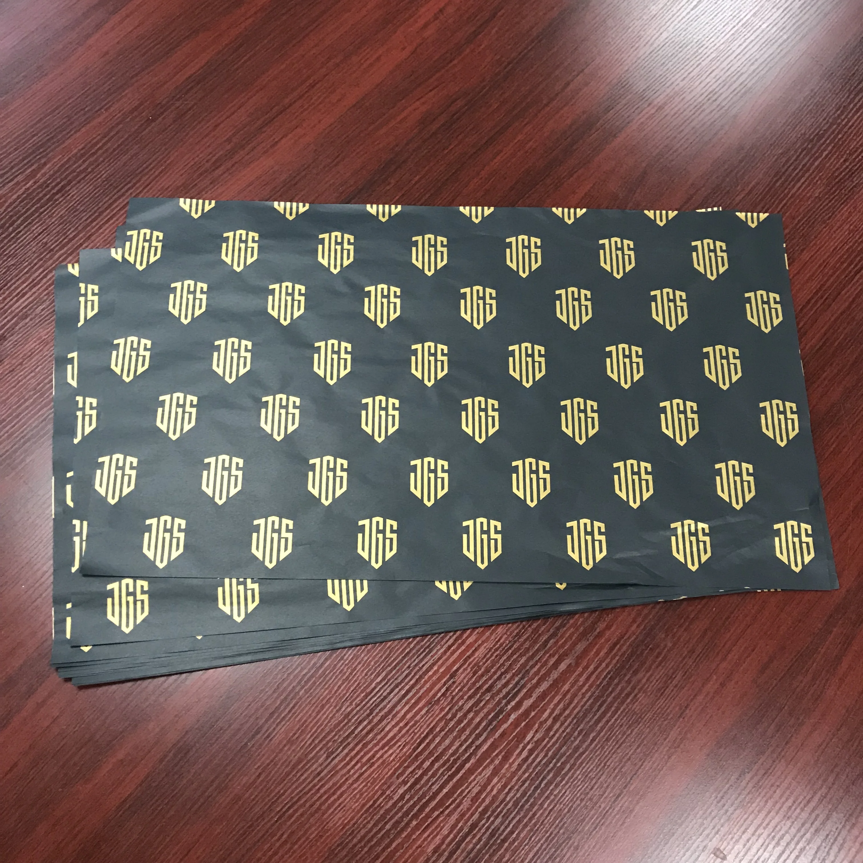 
Luxury custom logo printed black wrapping tissue paper / silk wrapping paper 