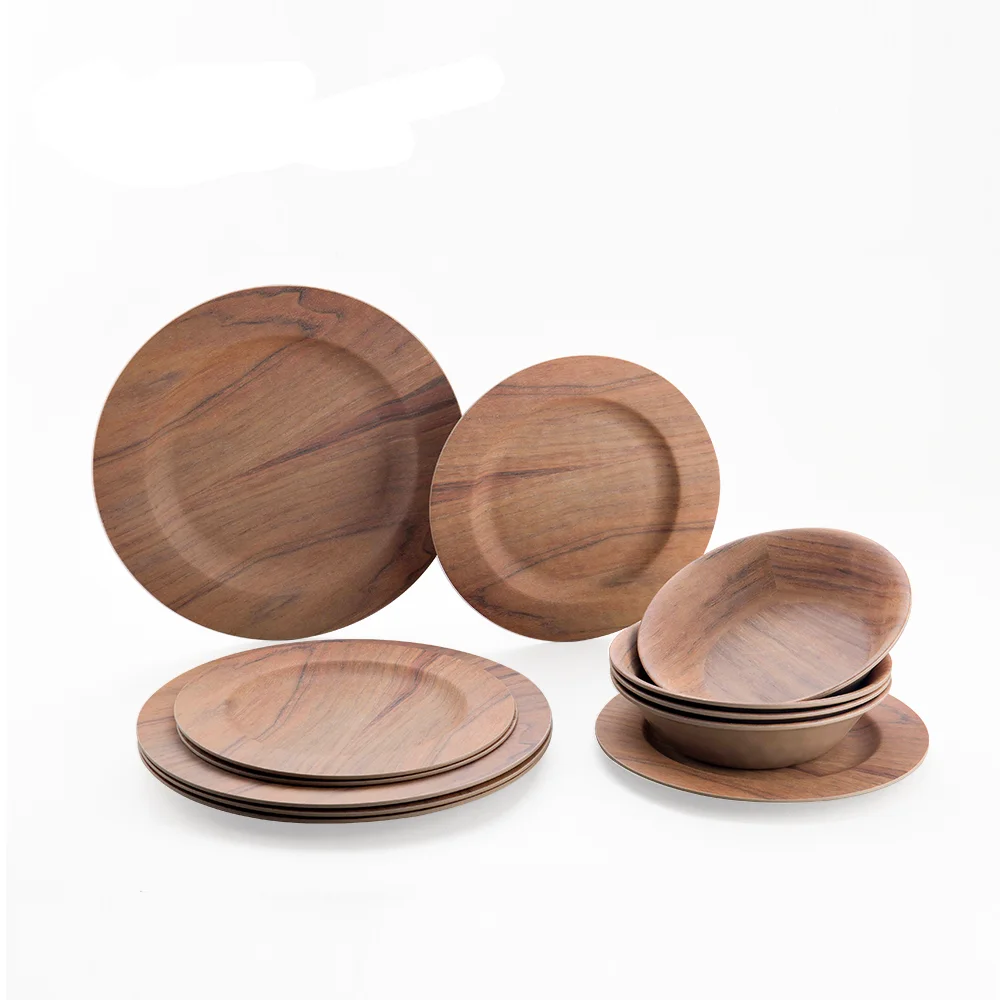 wooden design Melamine 16pcs  dinnerware tableware sets dinner sets