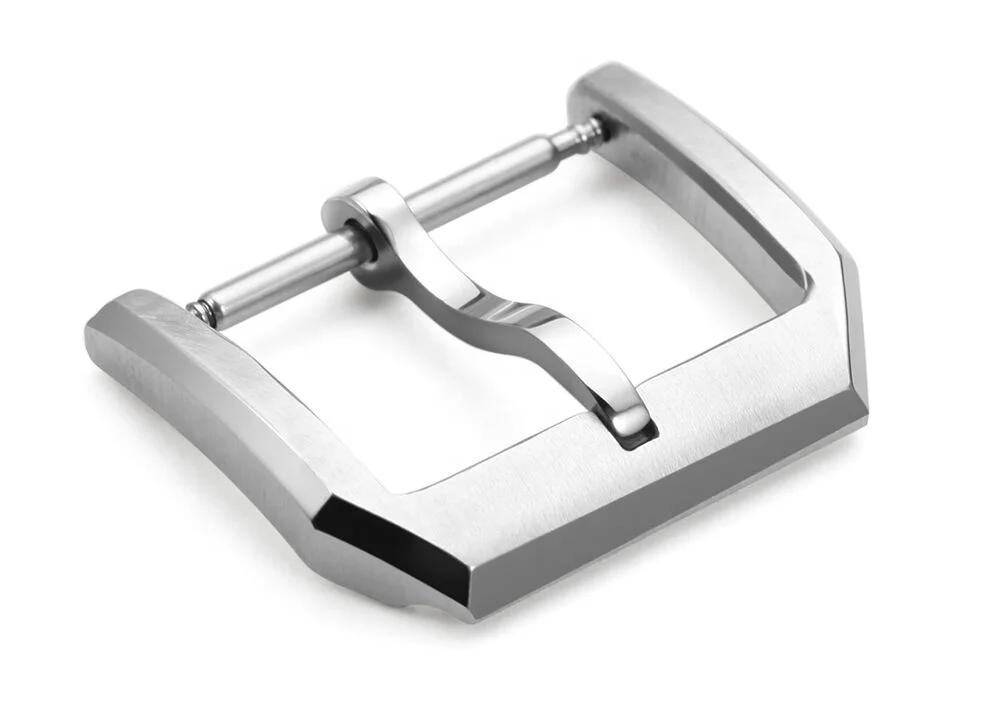 18 мм серебристого цвета в стиле эпохи Тан прикручиваемая цилиндрическая кожаные Наручные часы ремешок для часов с пряжкой из нержавеющей стали Предварительно V застежка для часов