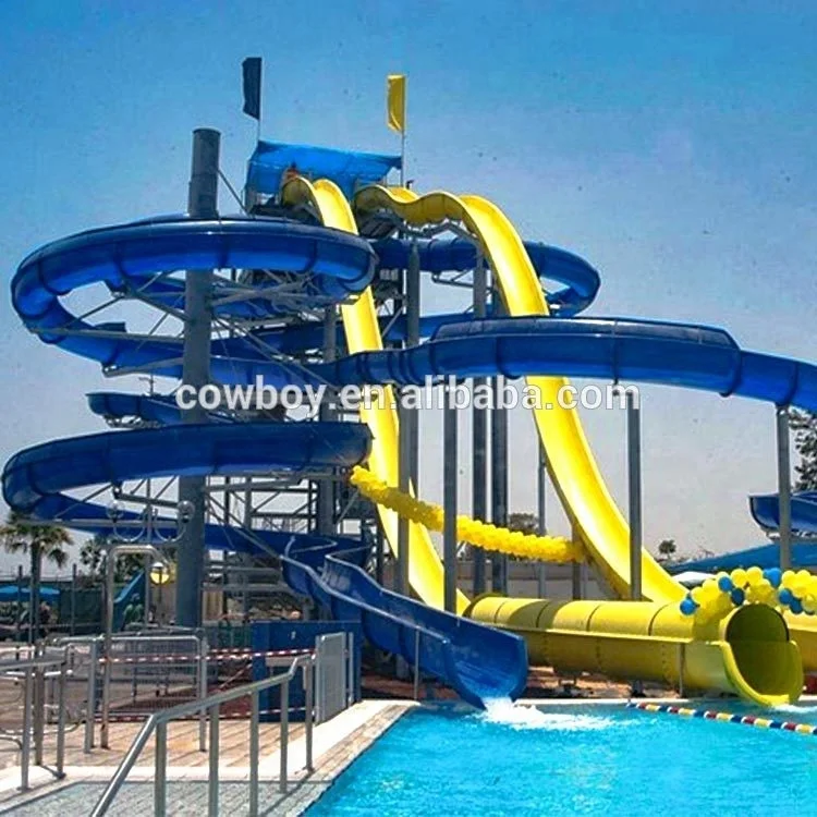 Fiberglass Spiral Slides for Amusement Water Park