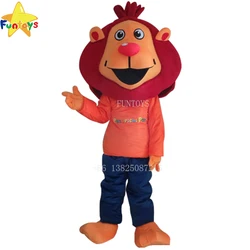 Funtoys CE Fire Lion Fursuit Mascot Costumes Christmas Halloween Fancy Dress For Adults