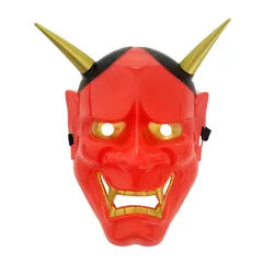 PoeticExist Men and Women Full Face Hard Plastic Halloween Party Japanese Devil Masks